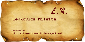 Lenkovics Miletta névjegykártya